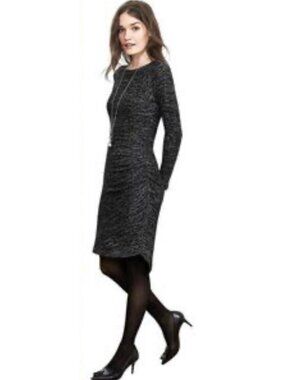 Banana Republic Ruched Gray Dress Petite XS